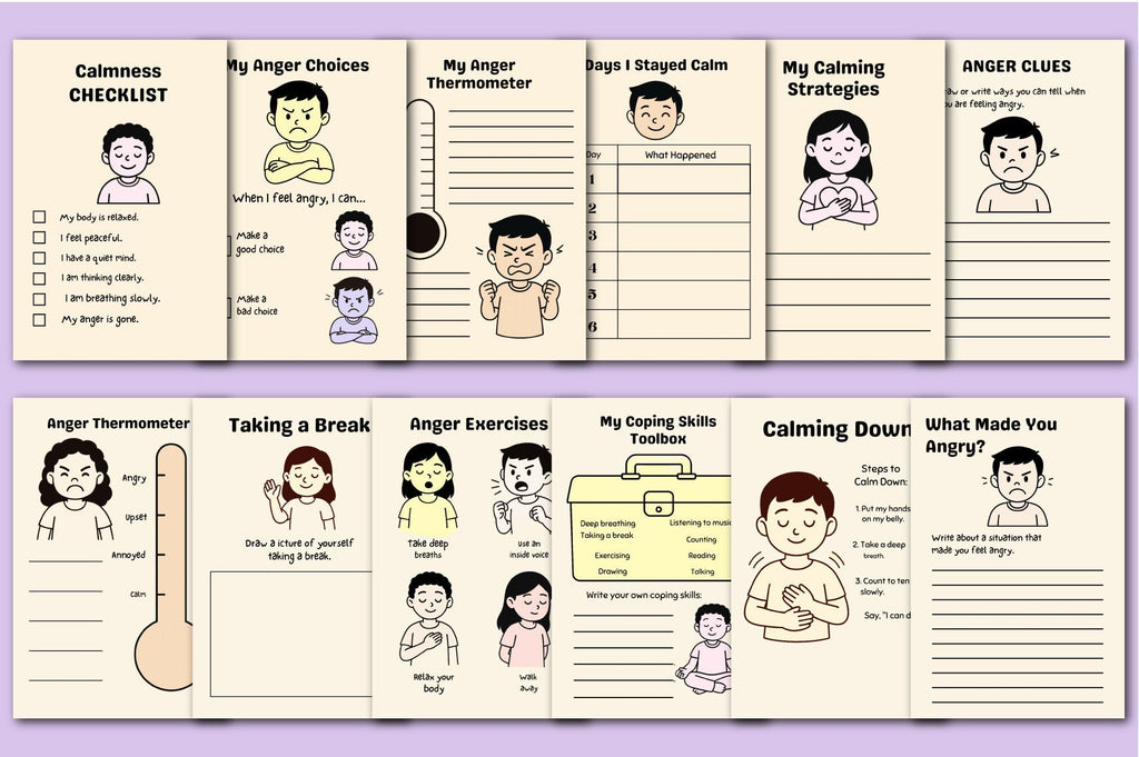 Anger Management Worksheets for Kids Planner