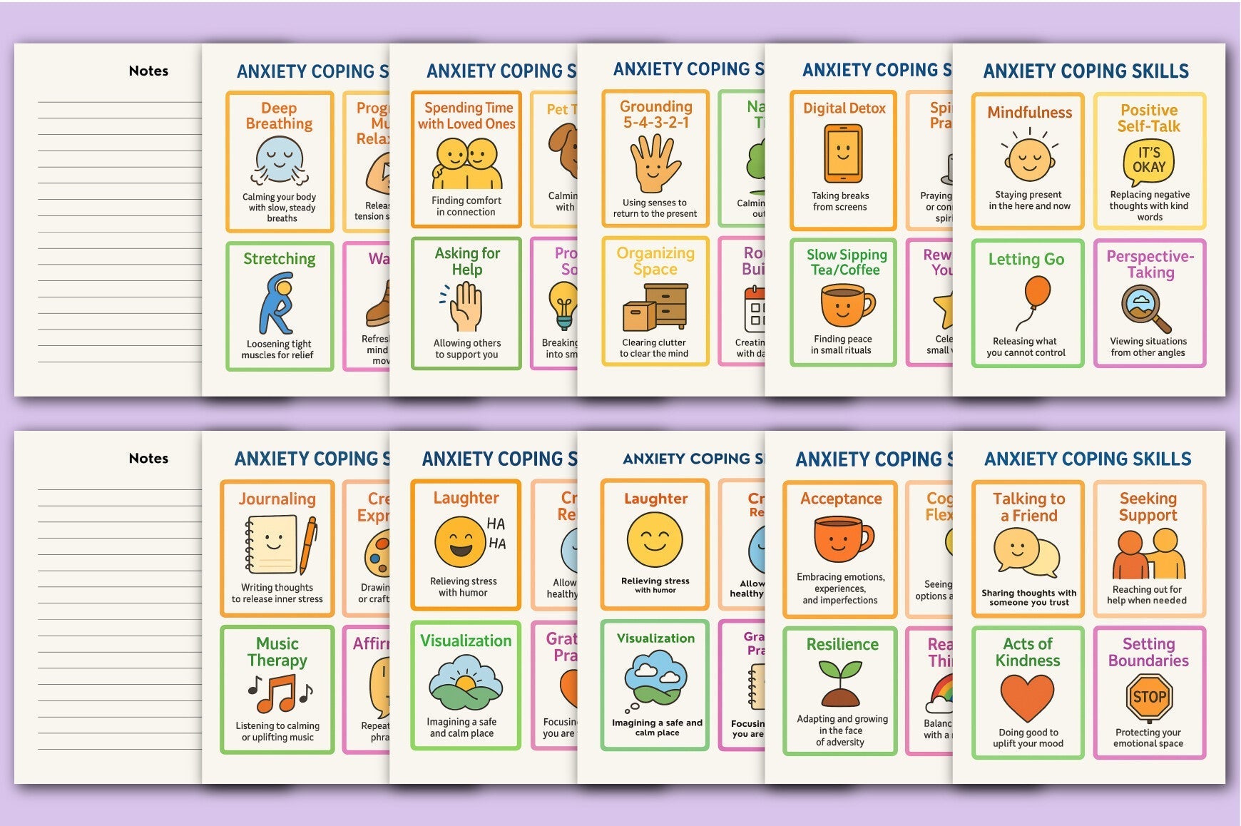 Anxiety Coping Skills Cards