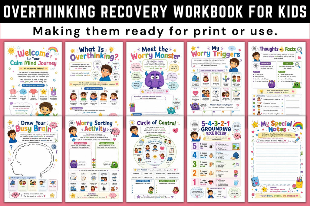 Overthinking Recovery For Kids Workbook