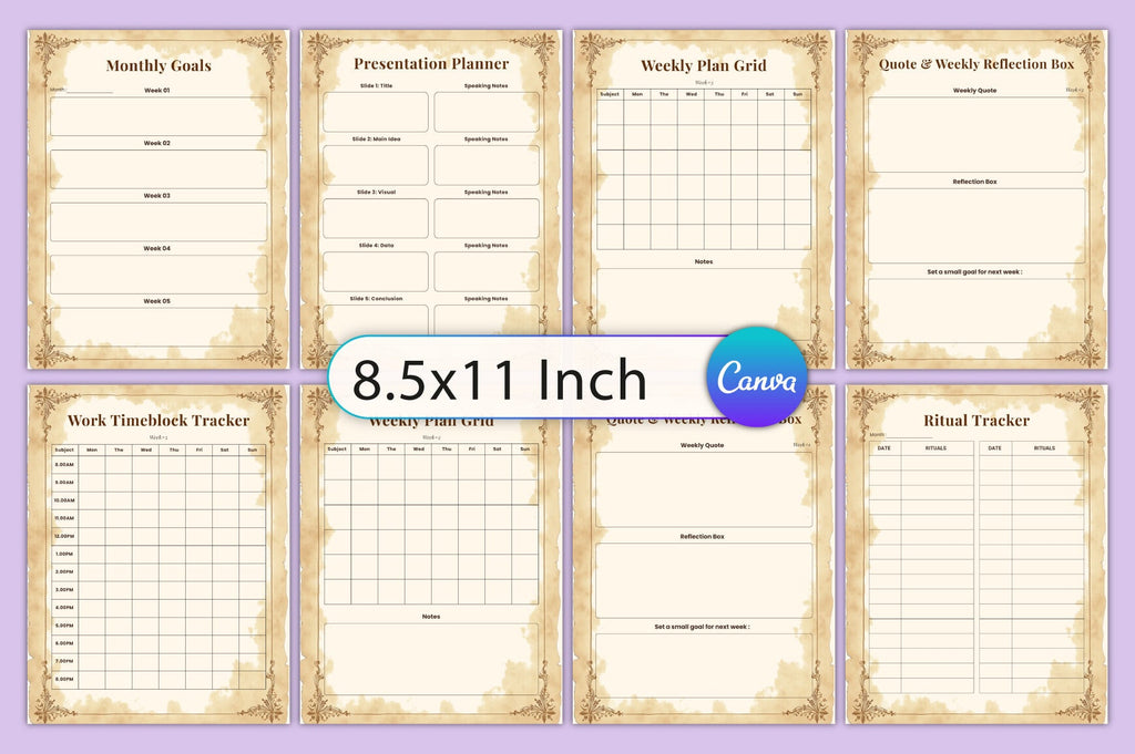 Dark Academia Study Planner