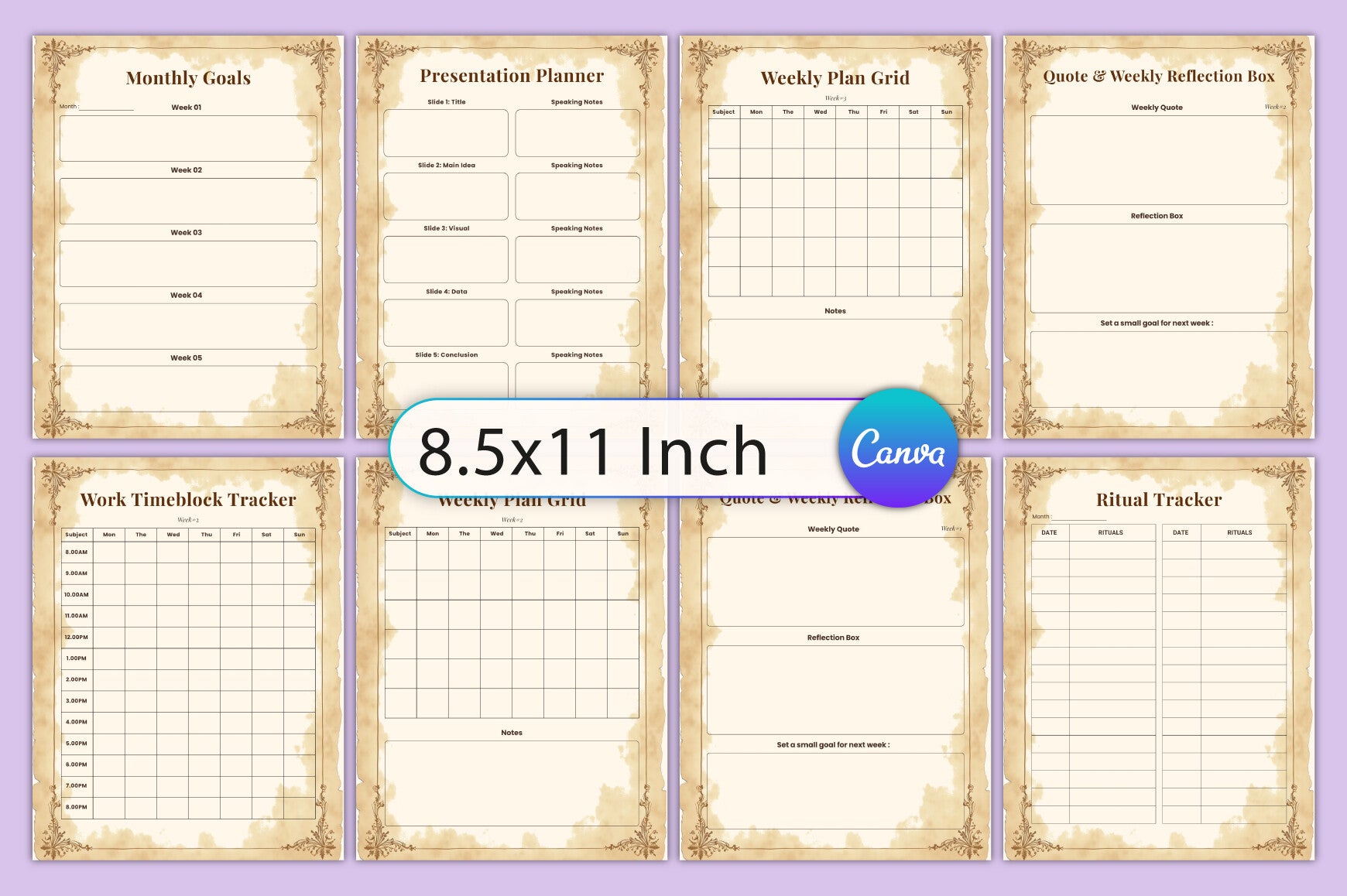 Dark Academia Study Planner