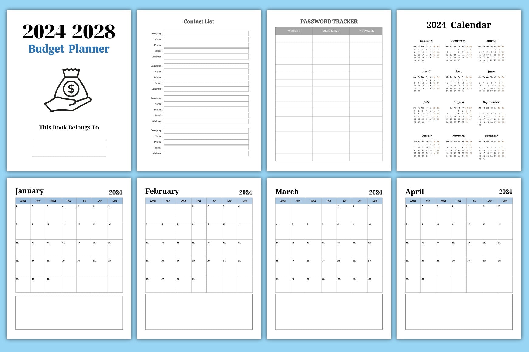 Editable Five-Year Budget Planner