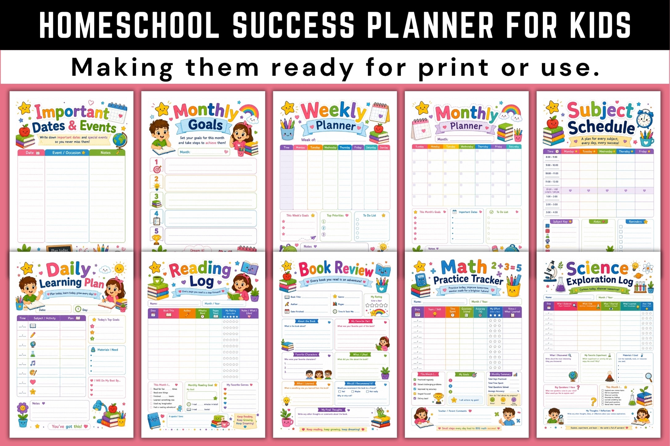 Homeschool Success For Kids Planner