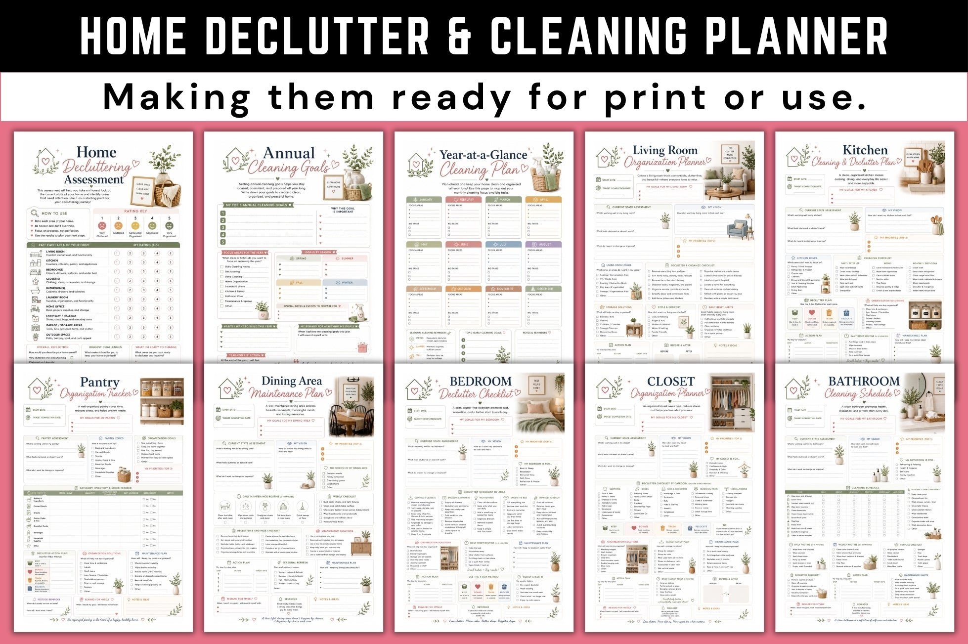 Home Declutter Cleaning Planner