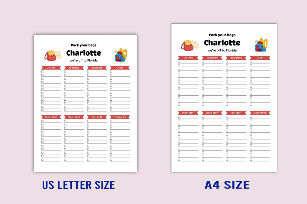 Kids Packing List Planner