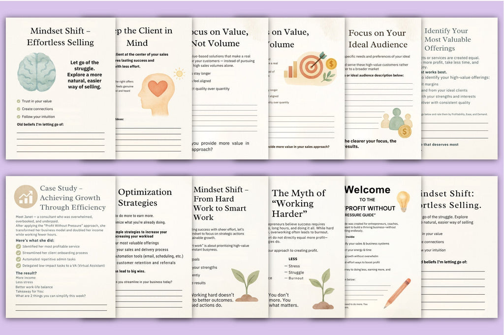 The Profit Without Pressure Guide Planner