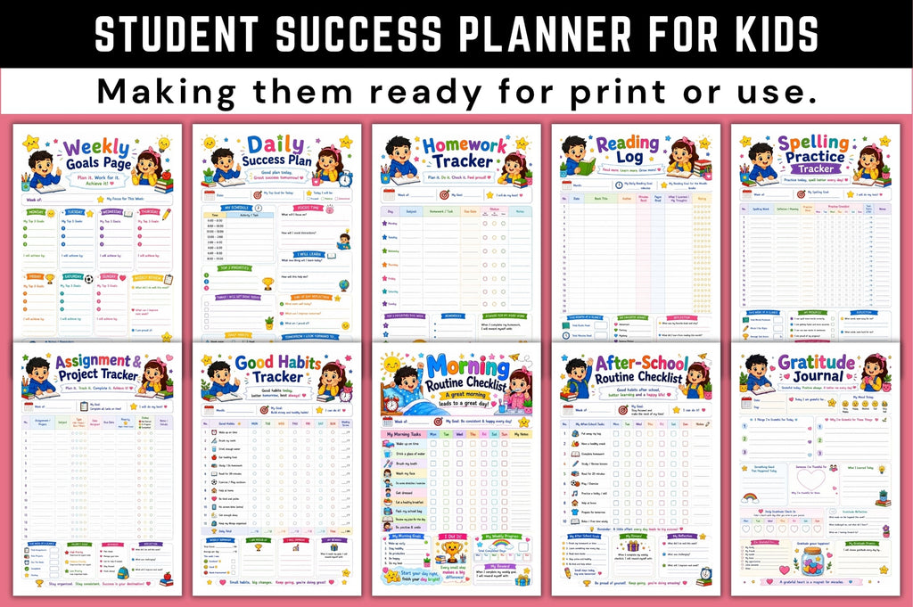 Student Success For Kids Planner