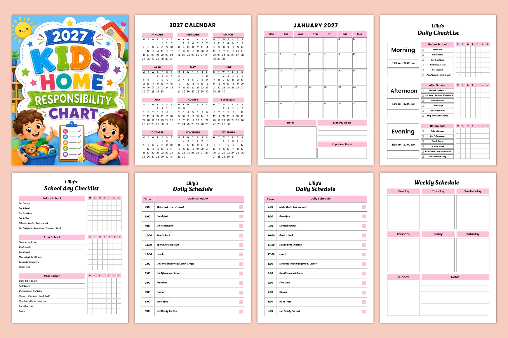 Kids Home Responsibility Chart