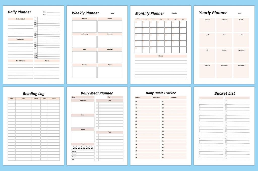 Editable Self-Growth Planner