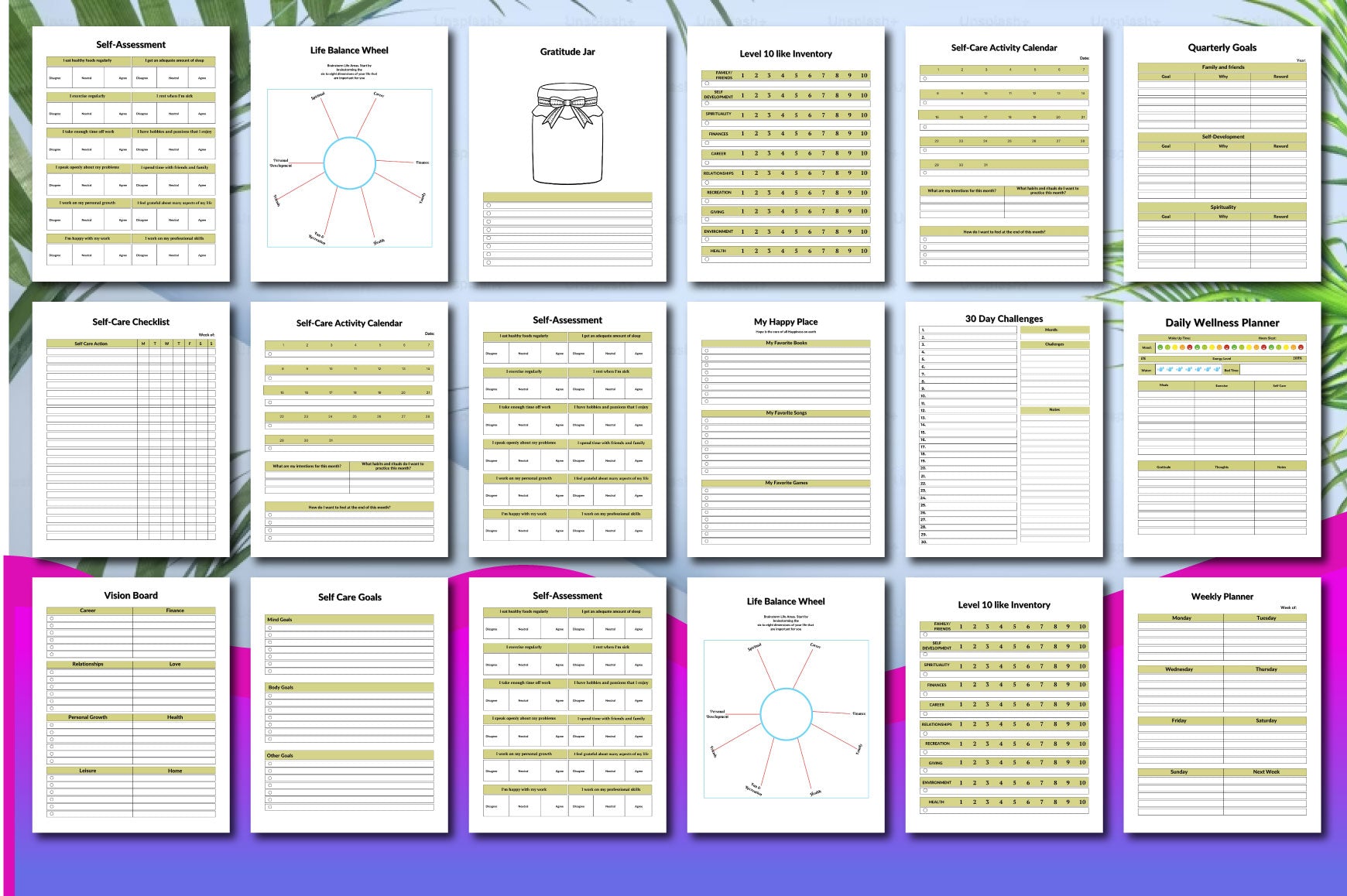 ADHD Printable Planner featuring daily planning and productivity worksheets