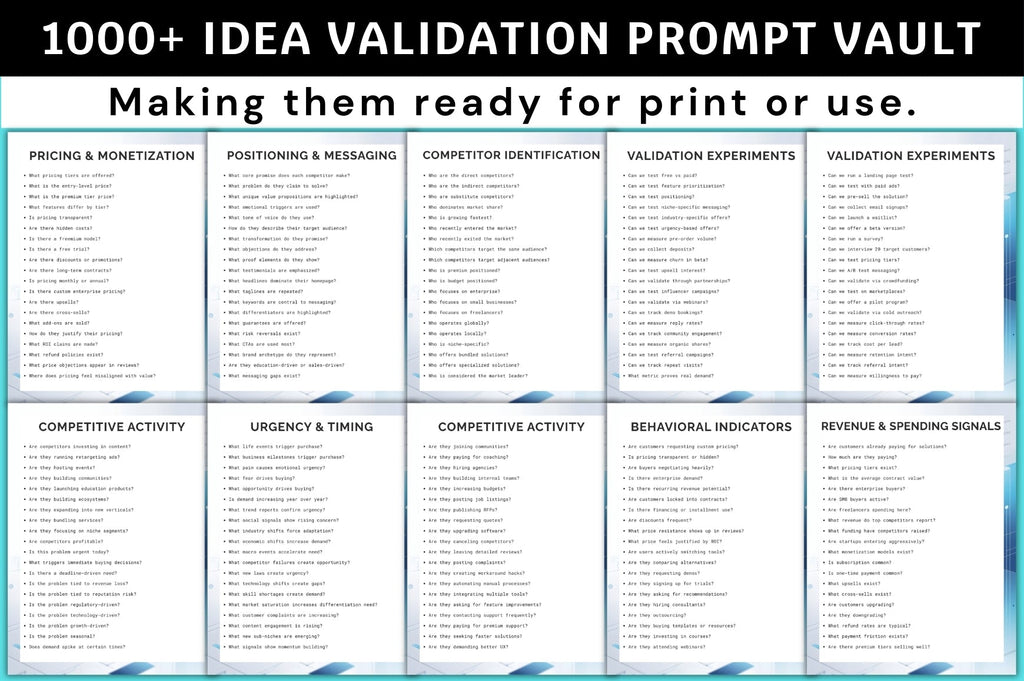 Idea Validation Vault Prompts