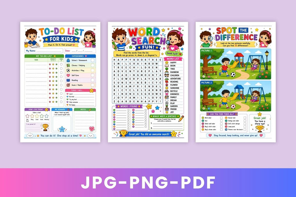 Adhd Activity For Kids Planner