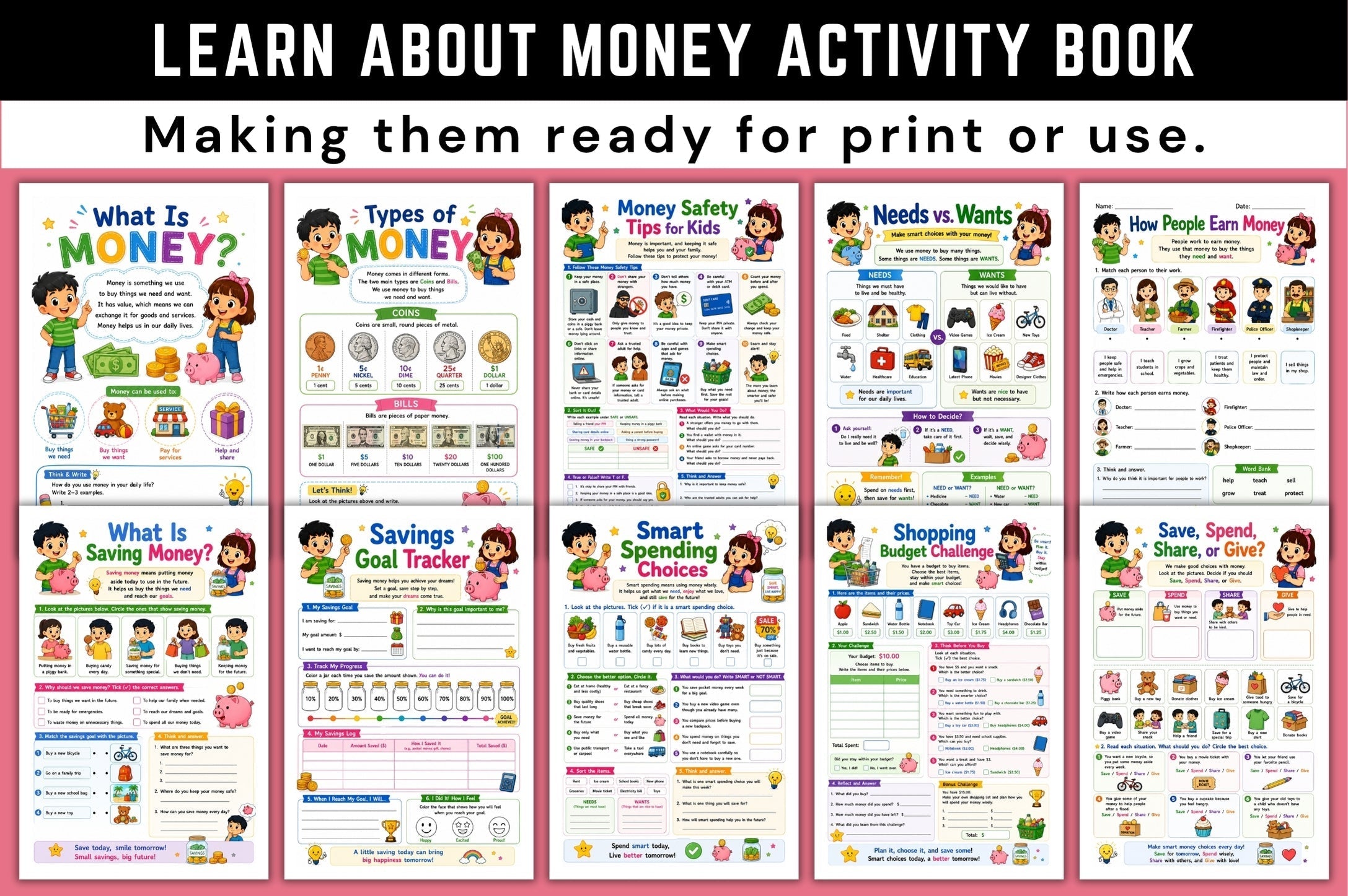 Learn About Money Activity Book
