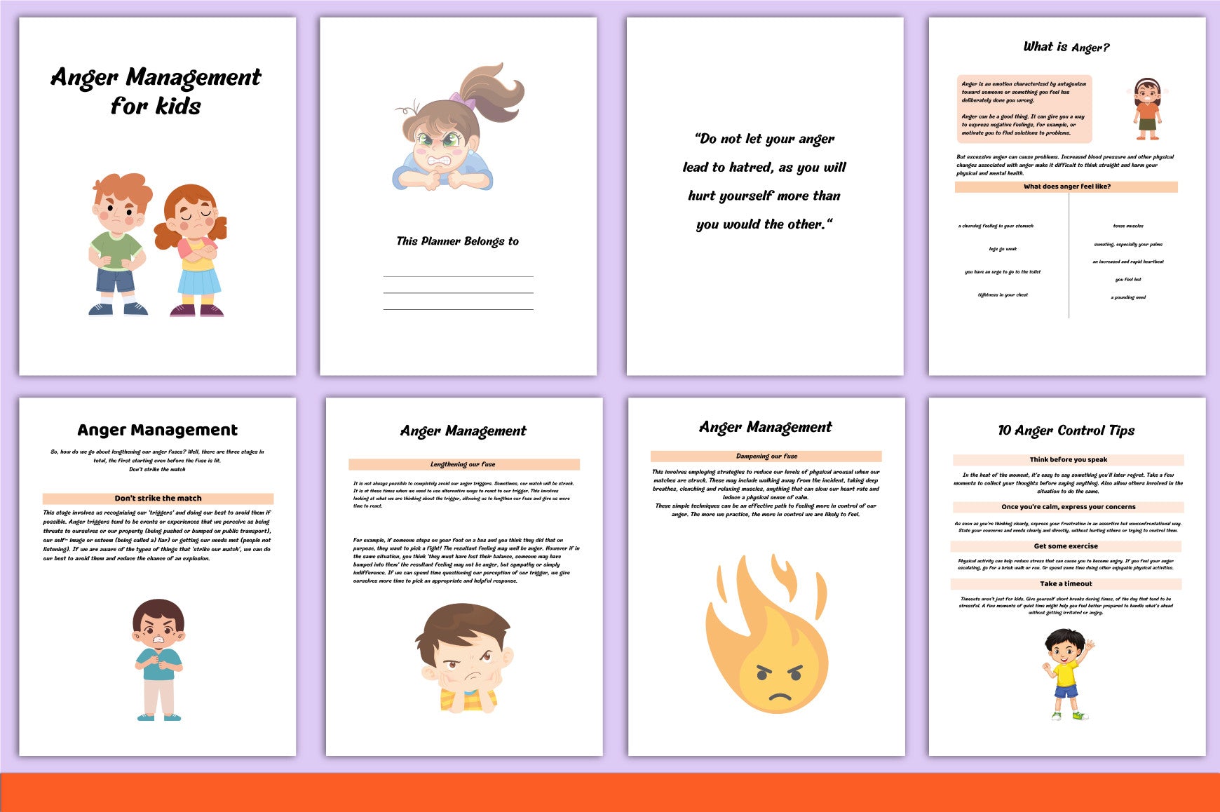 Anger Management Planner for Kids