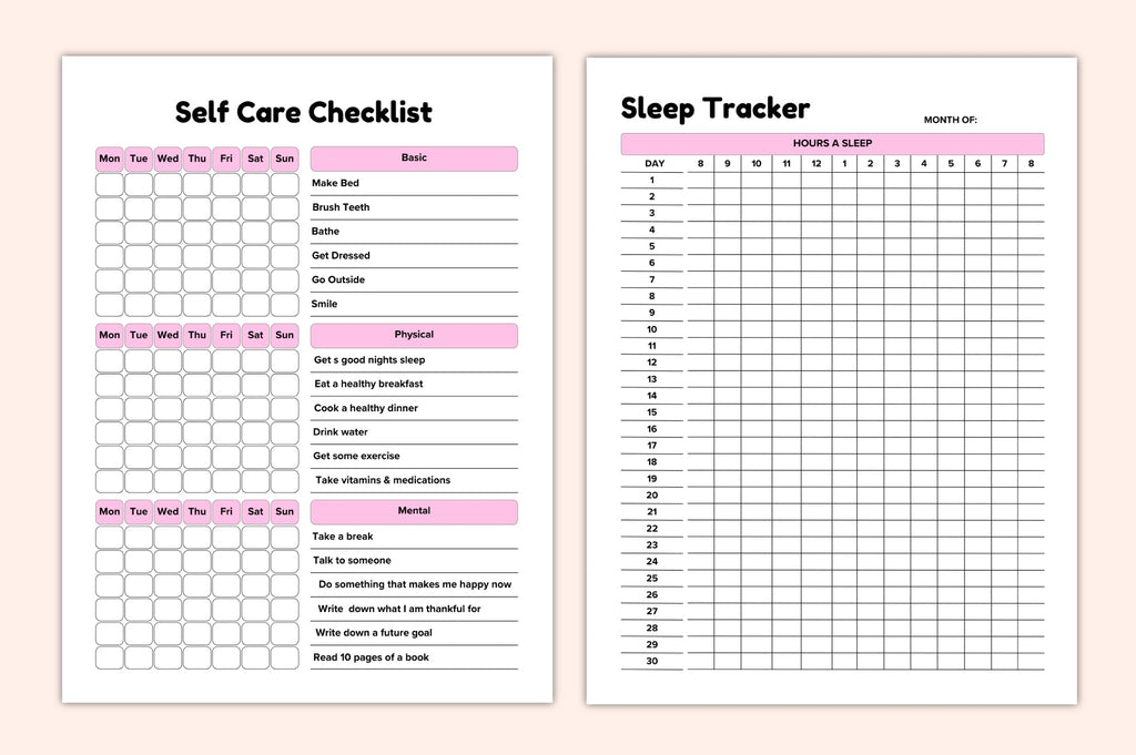 ADHD Self-Care Routine Planner printable PDF daily routine worksheets