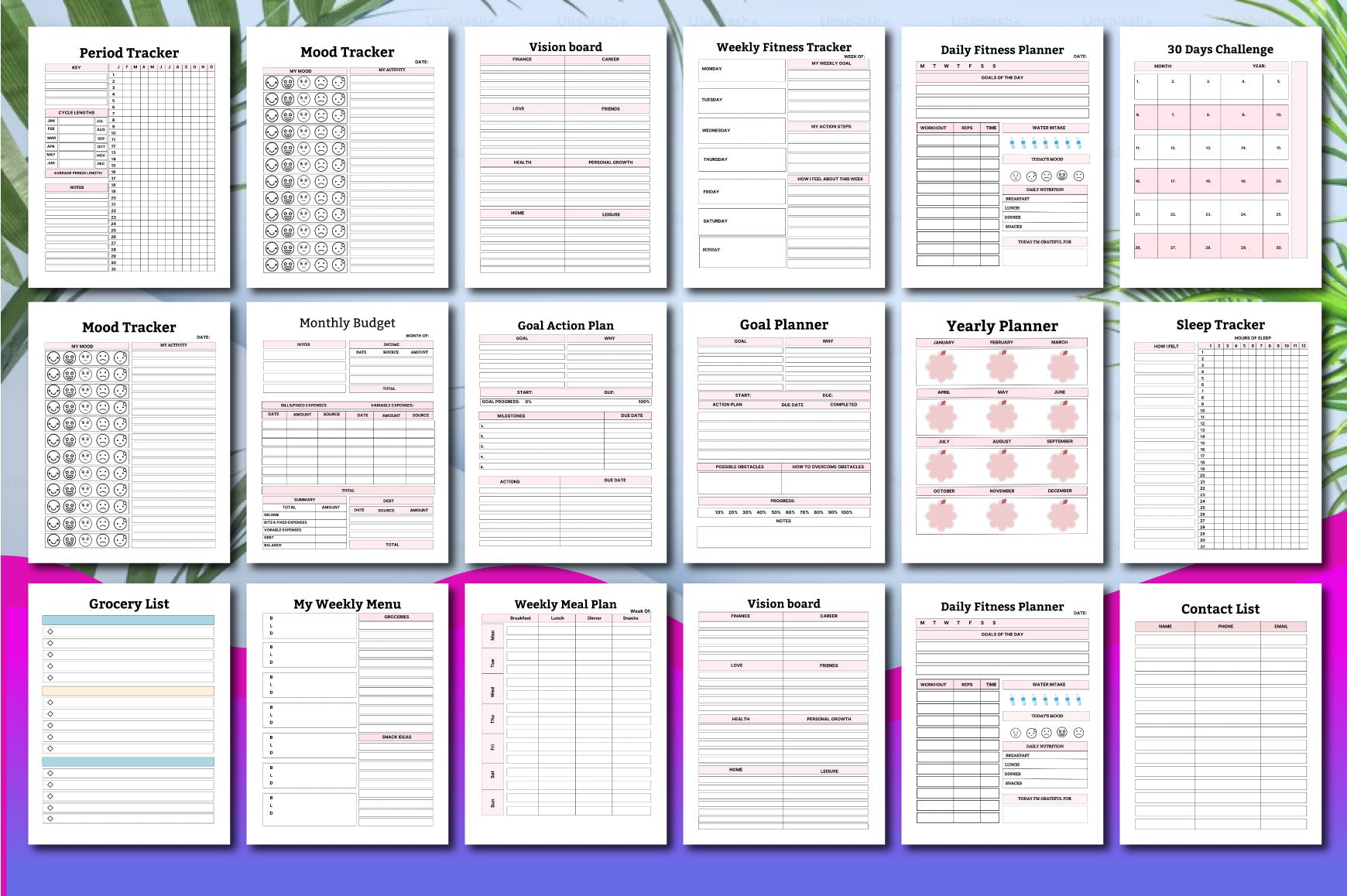 ADHD Printable Planner featuring daily routine and task management pages