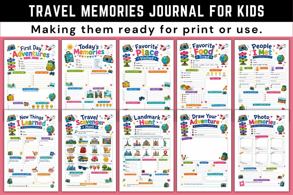 Travel Memories For Kids Journal