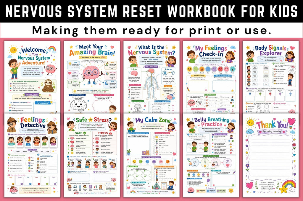 Nervous System Reset For Kids Workbook
