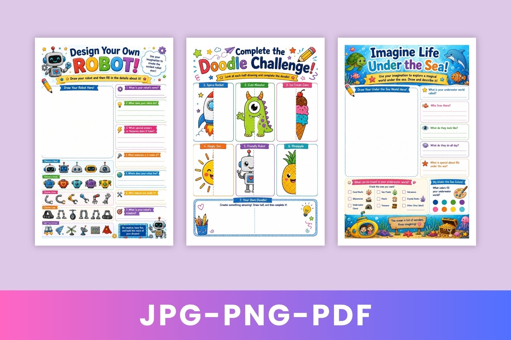 Kids Imagination Activity Book