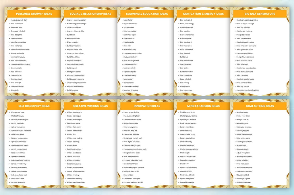 For Infinite Ideas Prompts