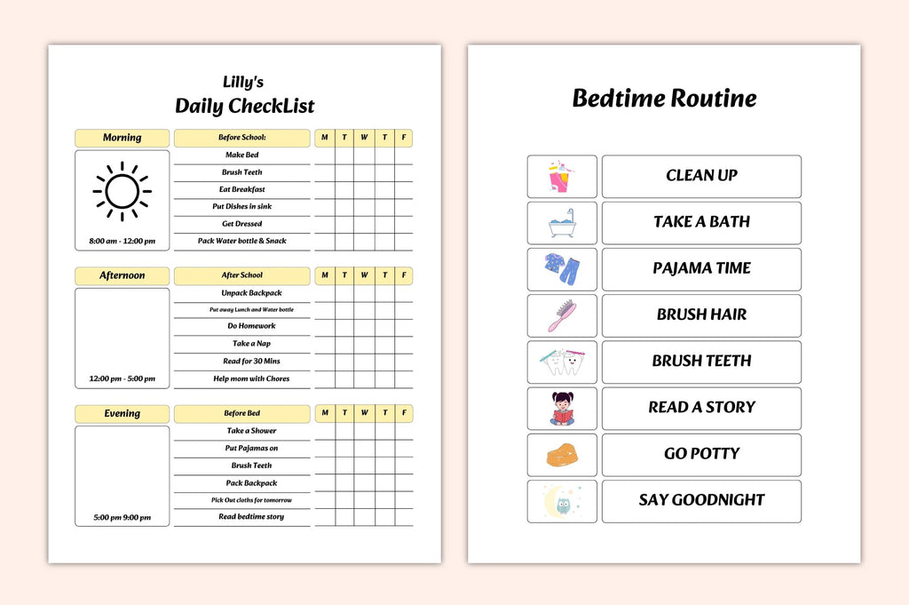 Kids Responsibility Chore Chart Planner