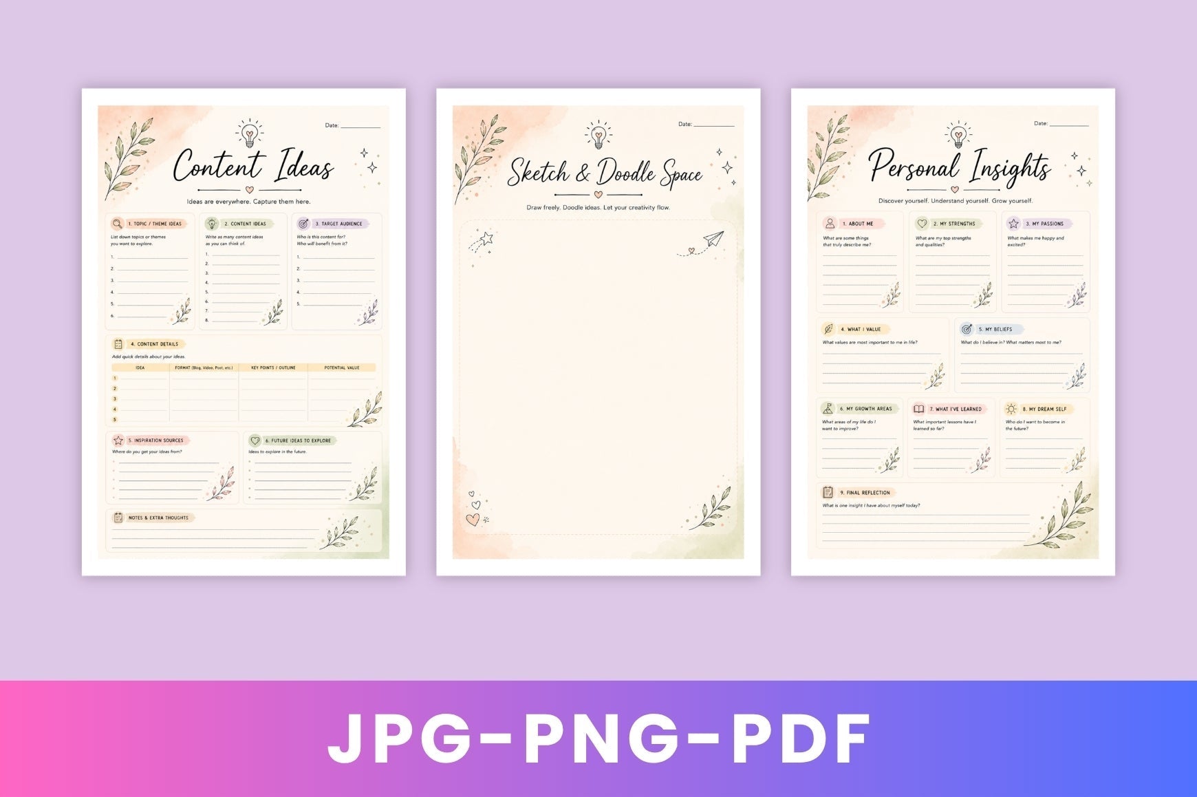 Creative Thoughts Ideas Journal