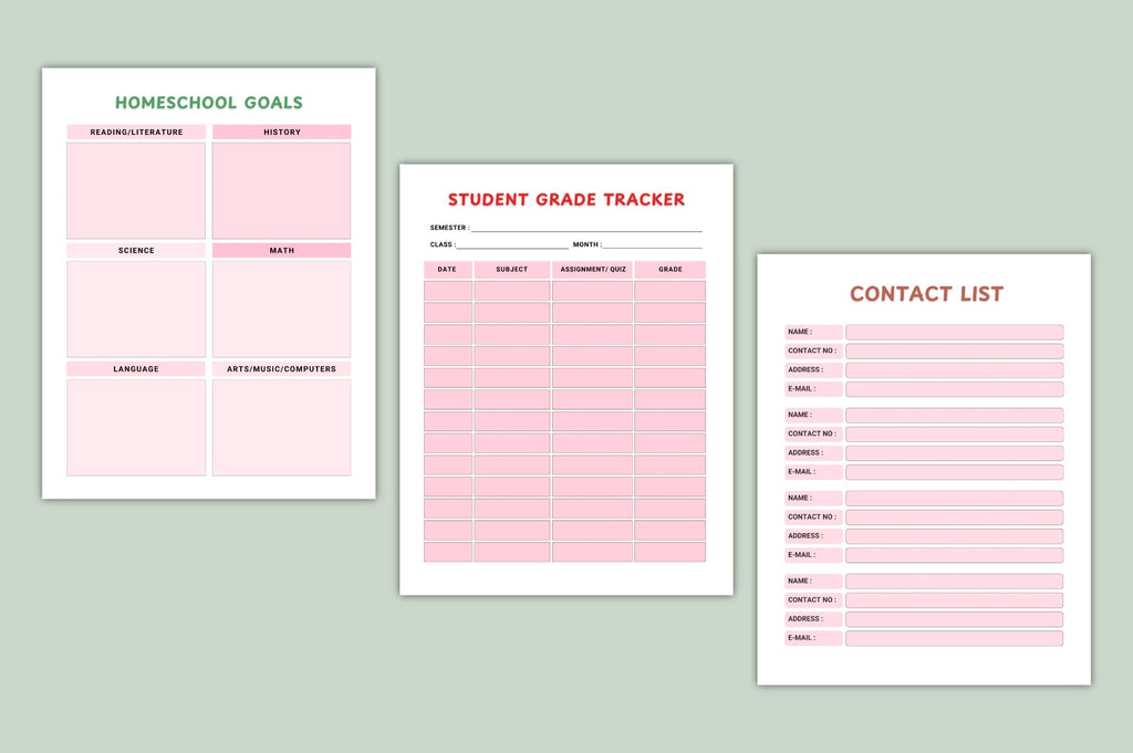 Kids Education Year Planner