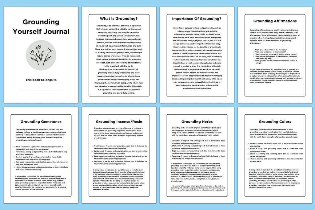 Editable Grounding Yourself Journal