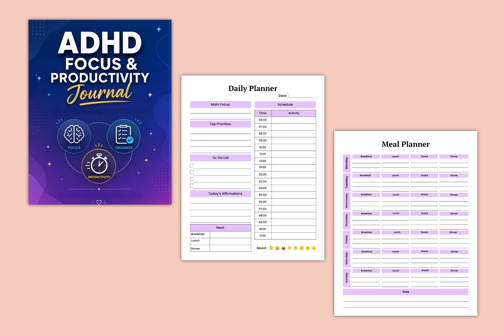 Adhd Focus Productivity Journal