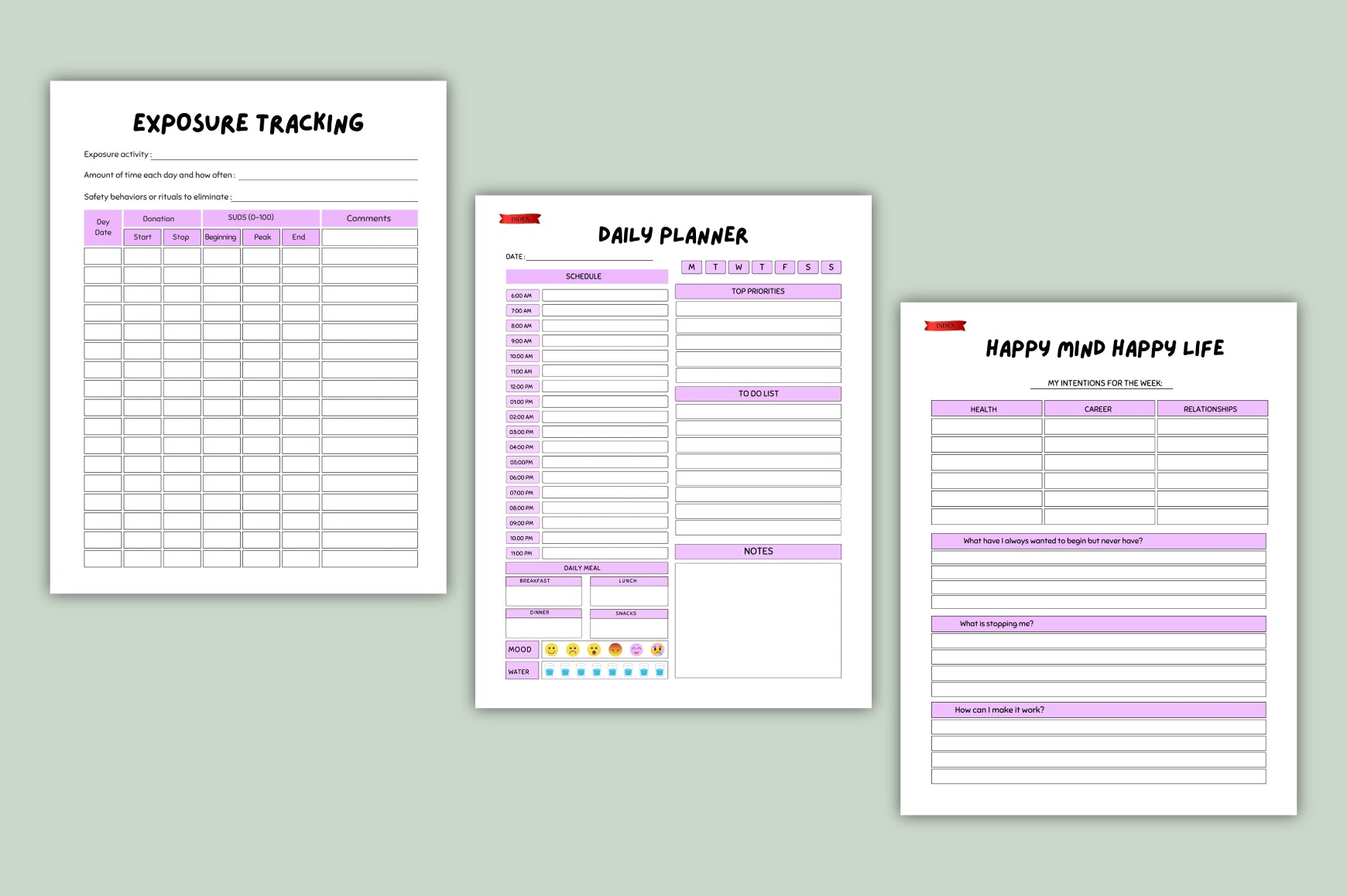 Calm Mind Self Care Journal