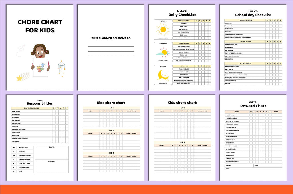 Chore Chart for Kids Planner