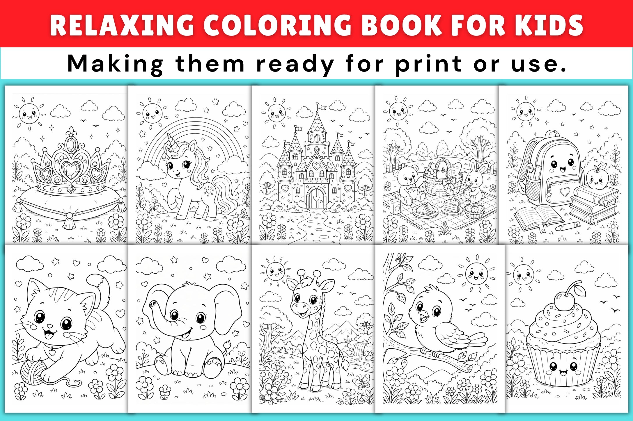 Relaxing Coloring For Kids Book