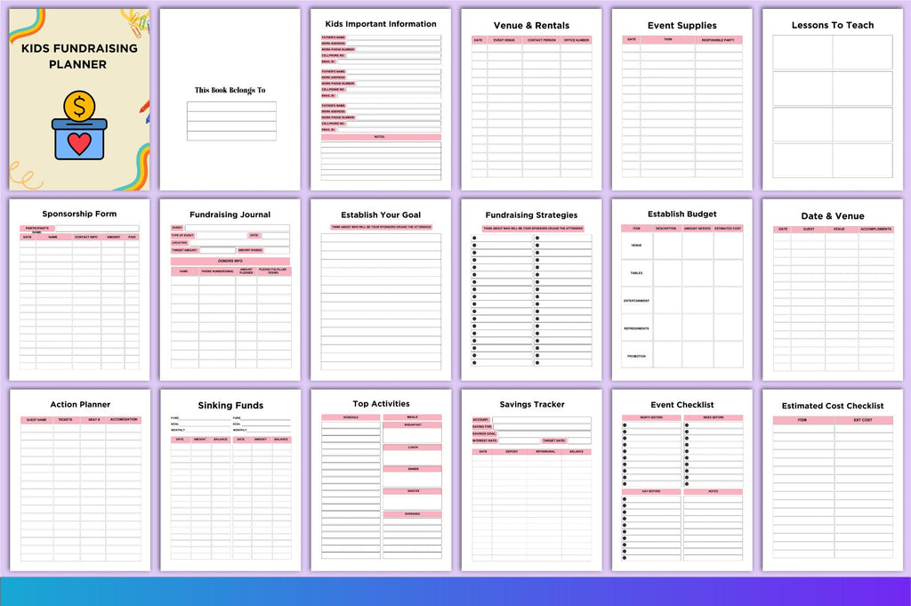 Kids Fundraising Planner