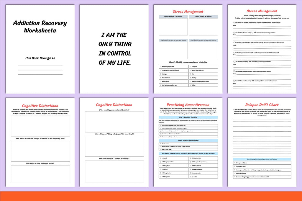 Addiction Recovery Worksheets Book