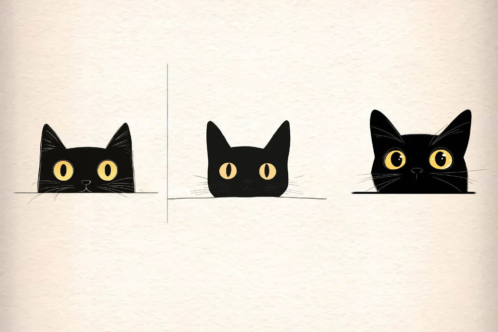 Black Cat Peeking Graphics Clipart Bundle