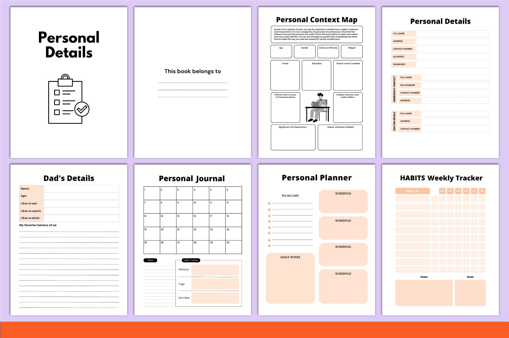 Personal Details Planner