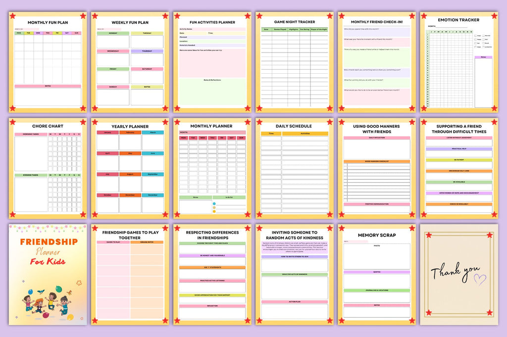 Friendship Planner for Kids