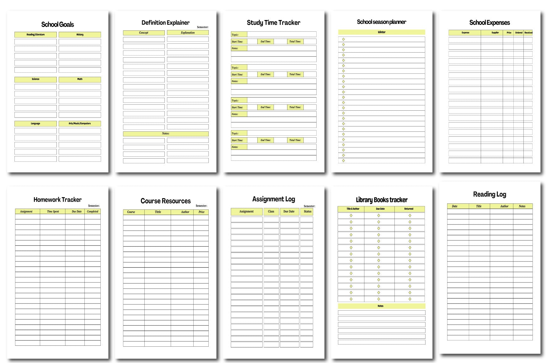 Back to School Planner