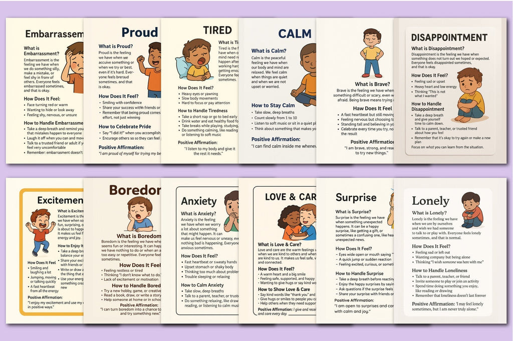 Emotional Regulation Cards for Kids