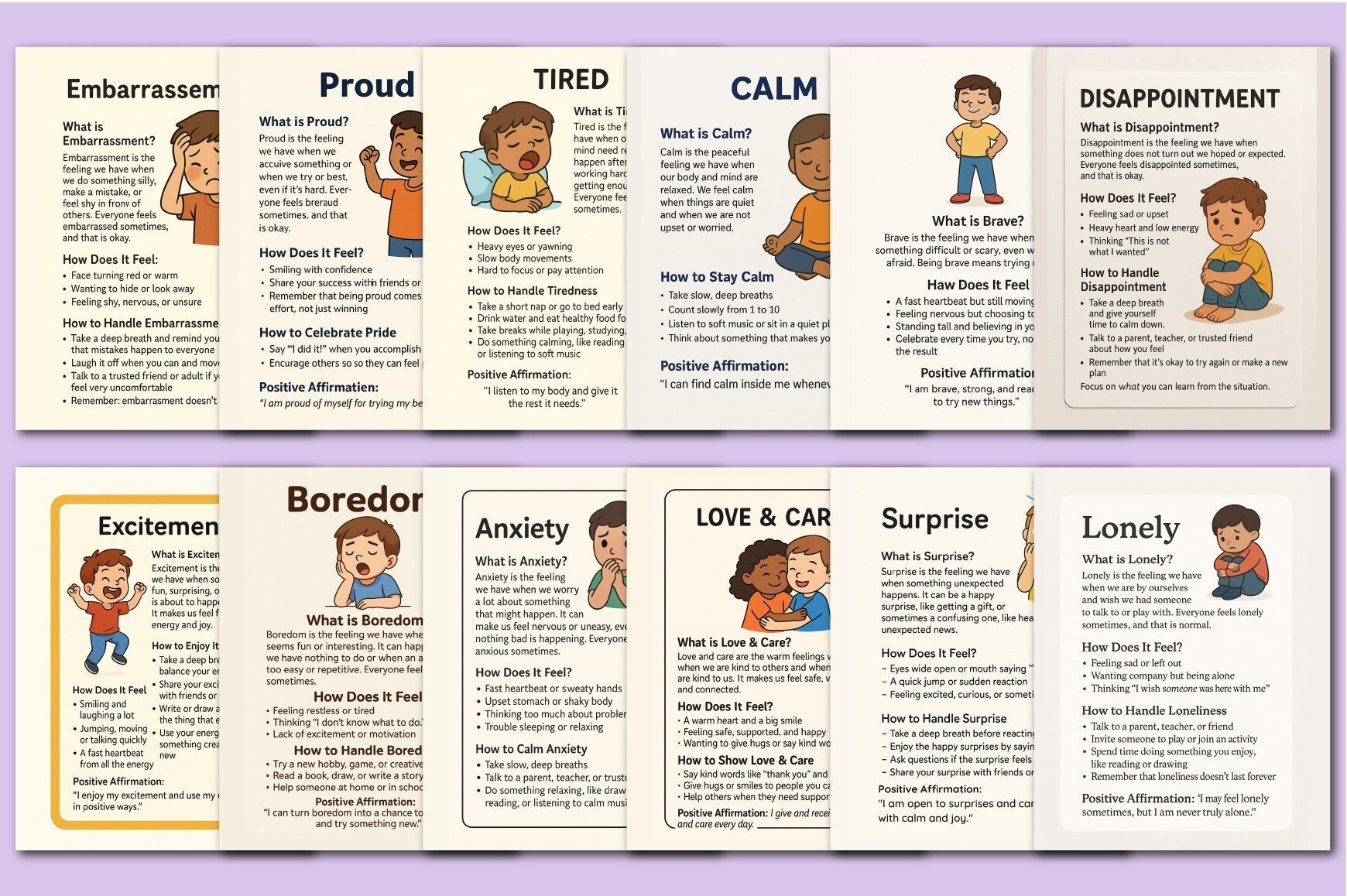Emotional Regulation Cards for Kids