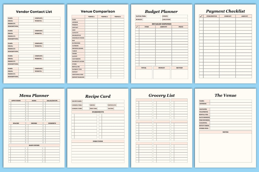 Editable Baby Shower Planner