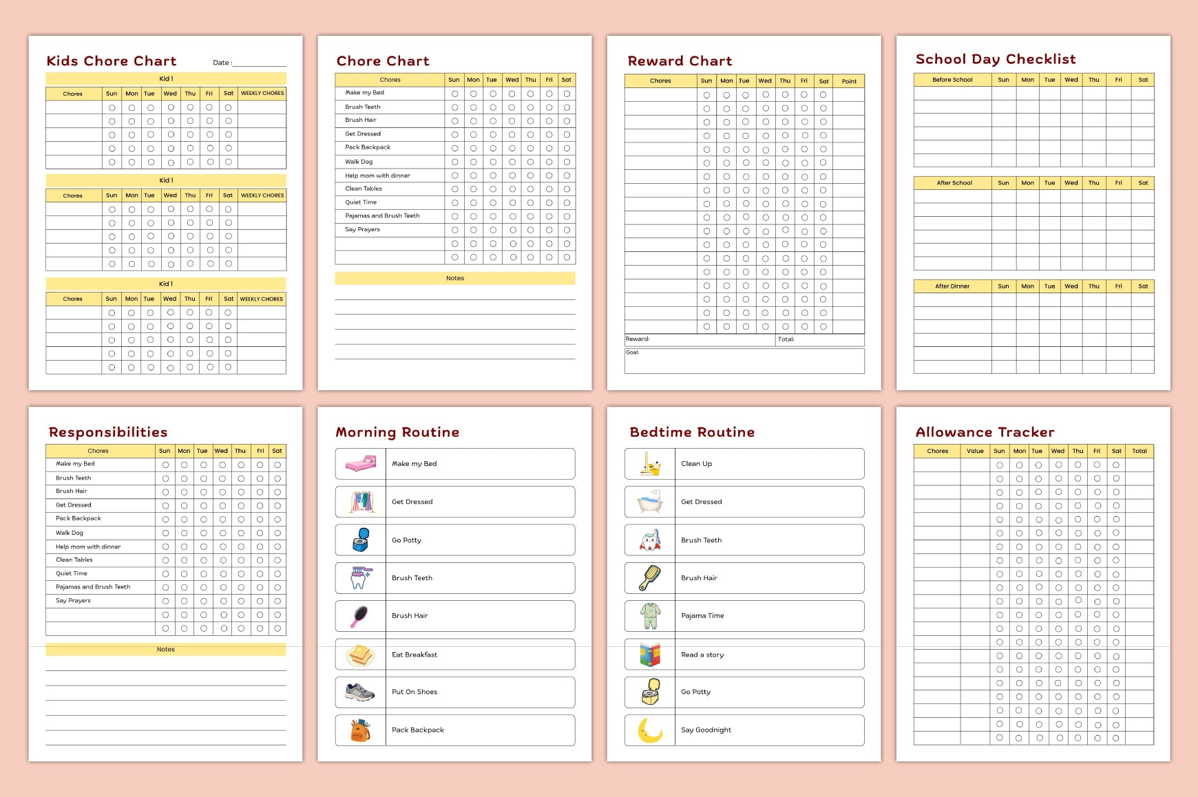 Kids Task Chore Chart