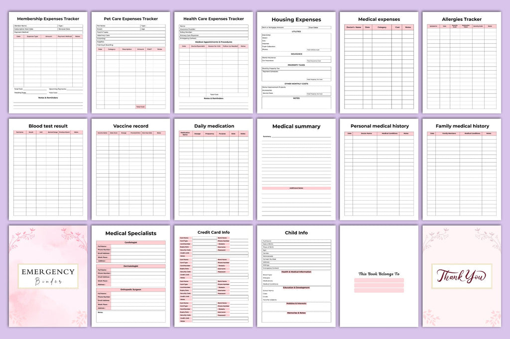 Emergency Binder Planner Guide