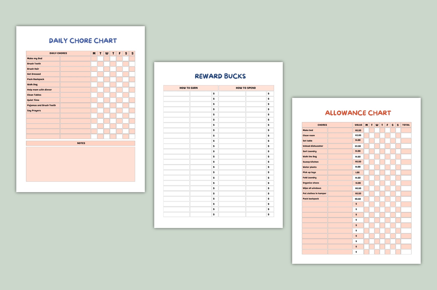 Star Kids Reward Task Board Planner