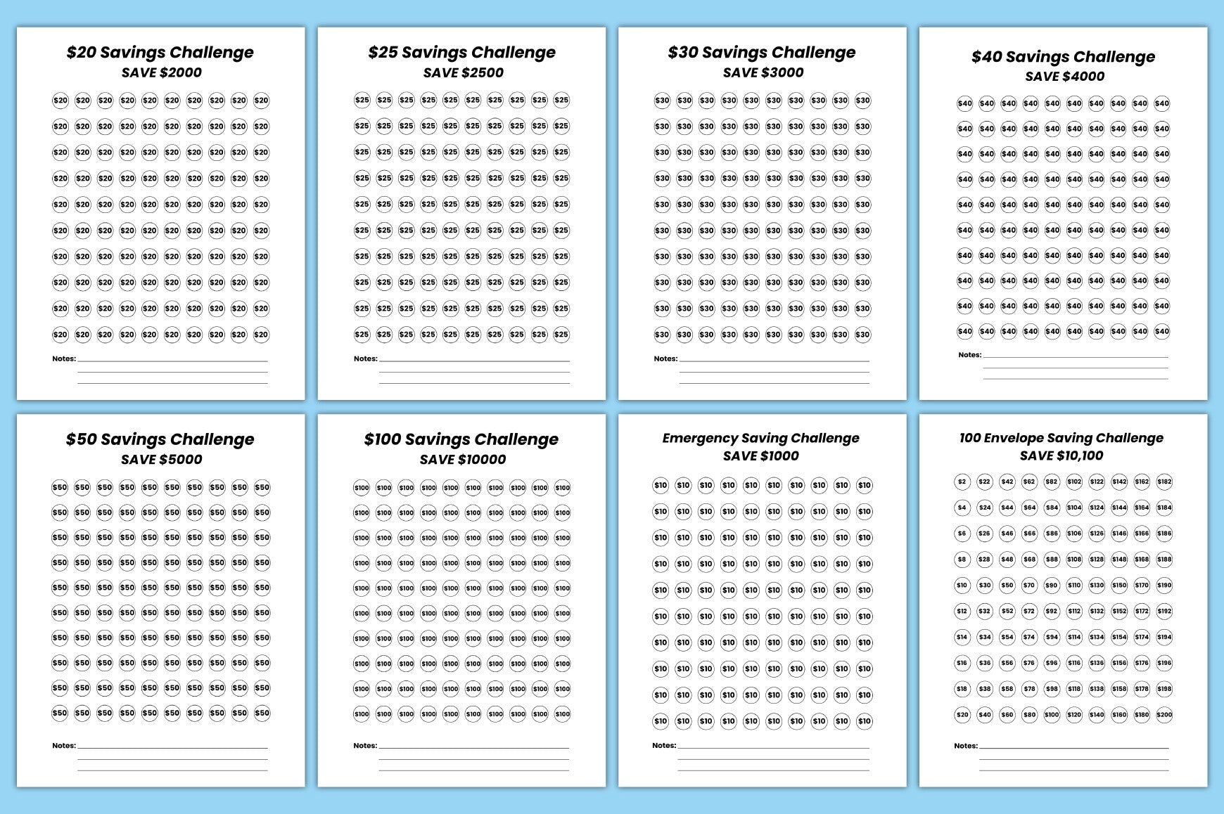 Money Saving Challenge Digital Planner