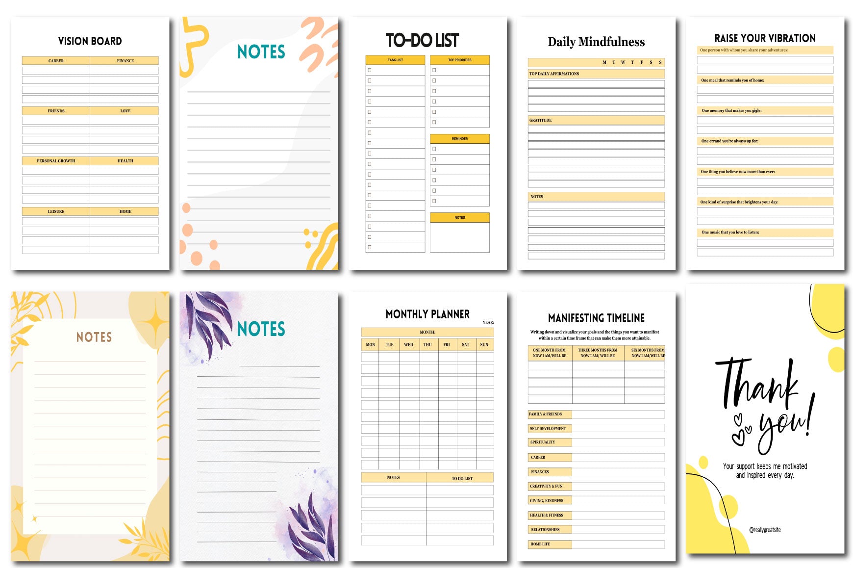 Positive Mindset Planner