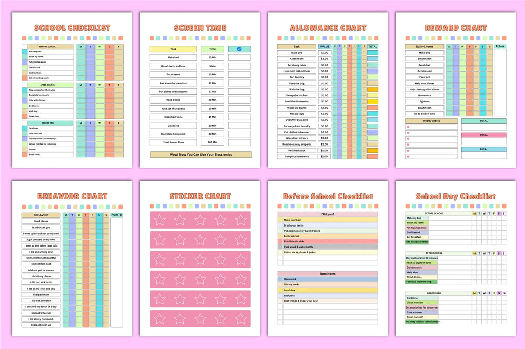 Kids Chore Chart Planner