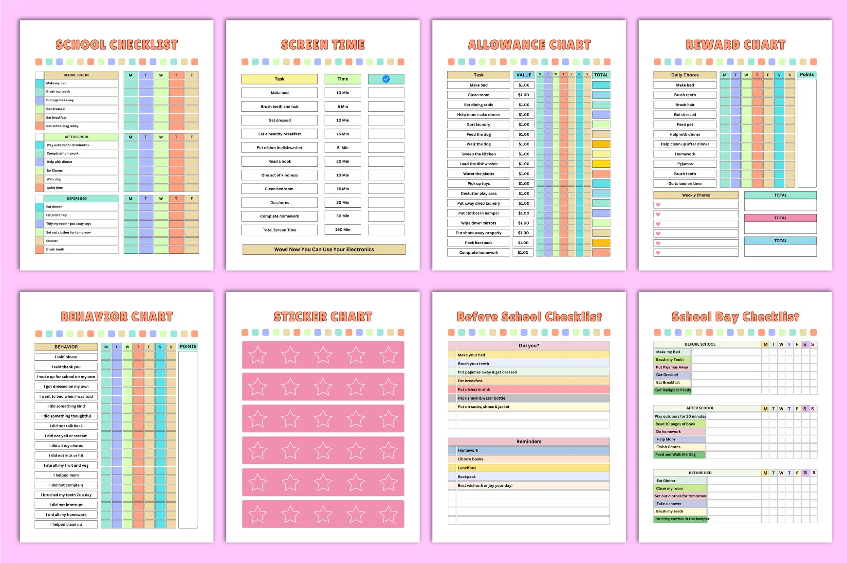 Kids Chore Chart Planner