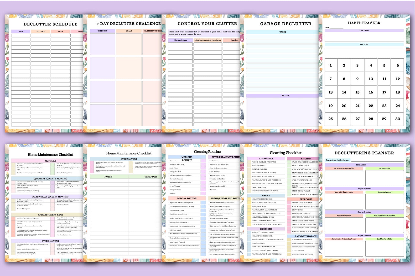 Annual Cleaning Schedule Planner