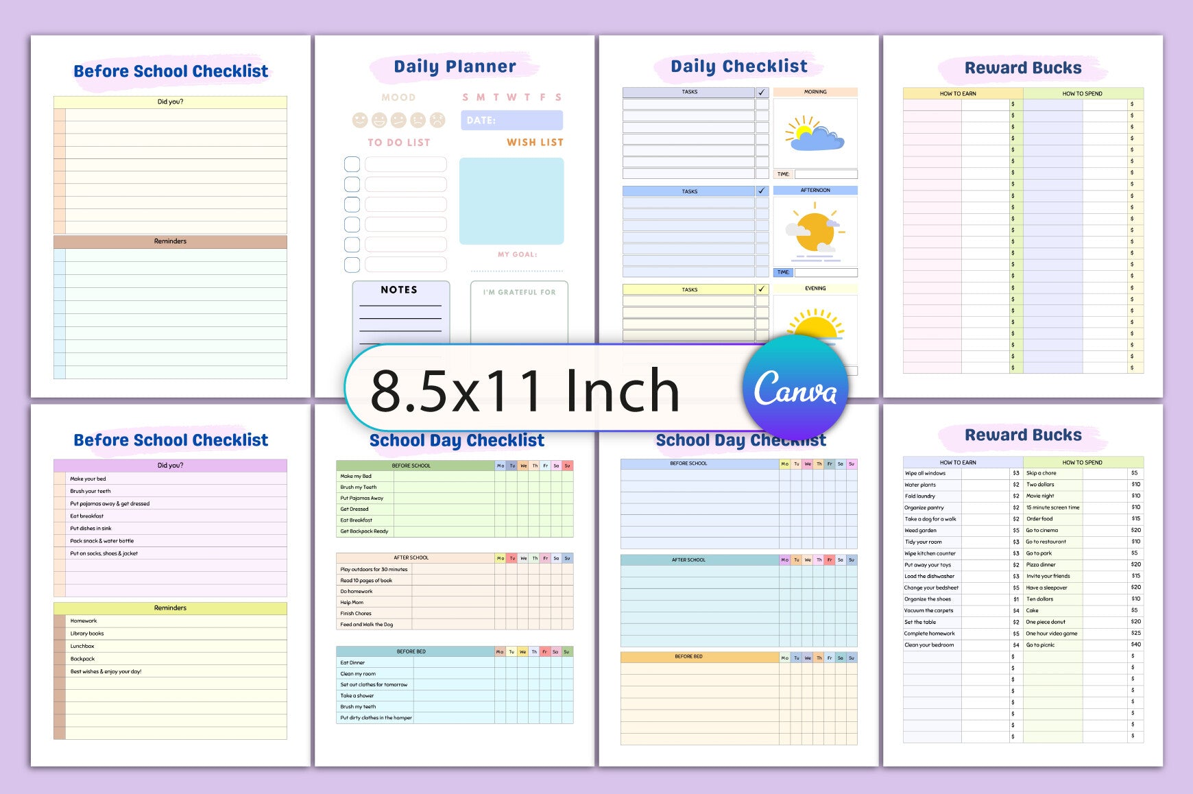 Kids Chore Charts Planner
